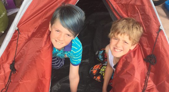 Jesse and Isaac in the tent